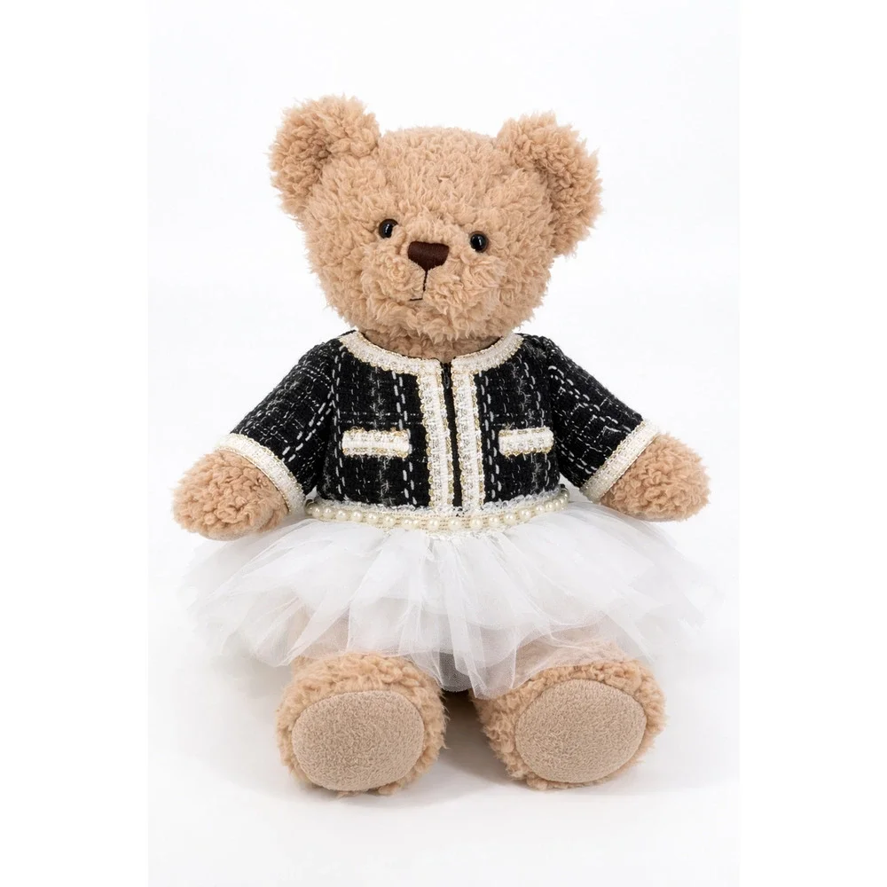 Large Bartholomew Bear clothes outfits - White Tweed Veil Dress
